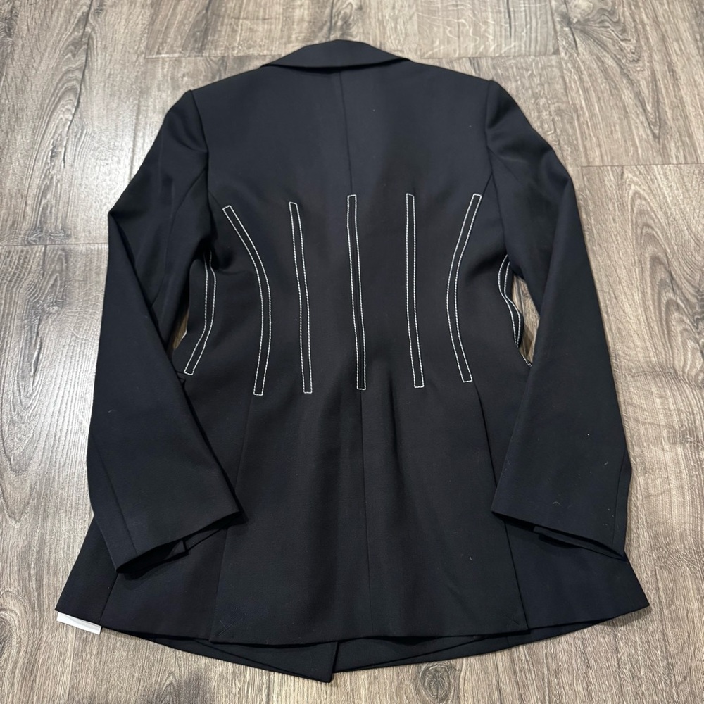 PORTSPURE Elegant Black Women's Blazer size 36 women 100% wool - Picture 2 of 7